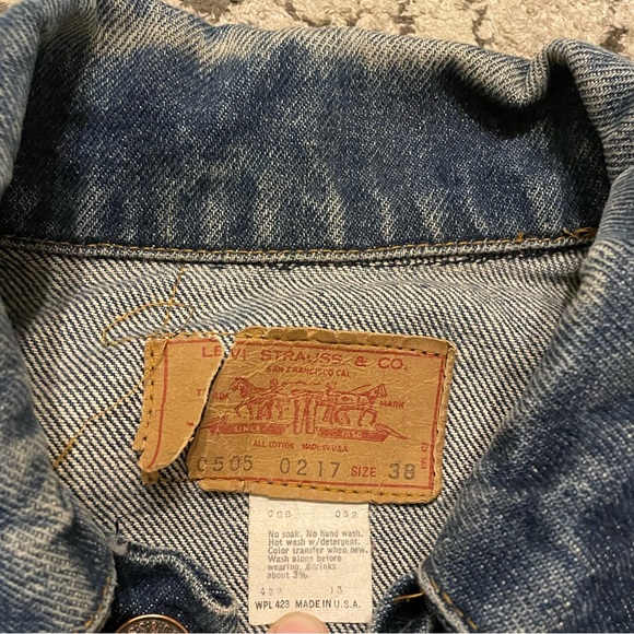 Levis Vintage 70s Denim Jean Jacket 70505 0217 USA Mens Size 38 - Picture 4 of 11